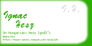 ignac hesz business card